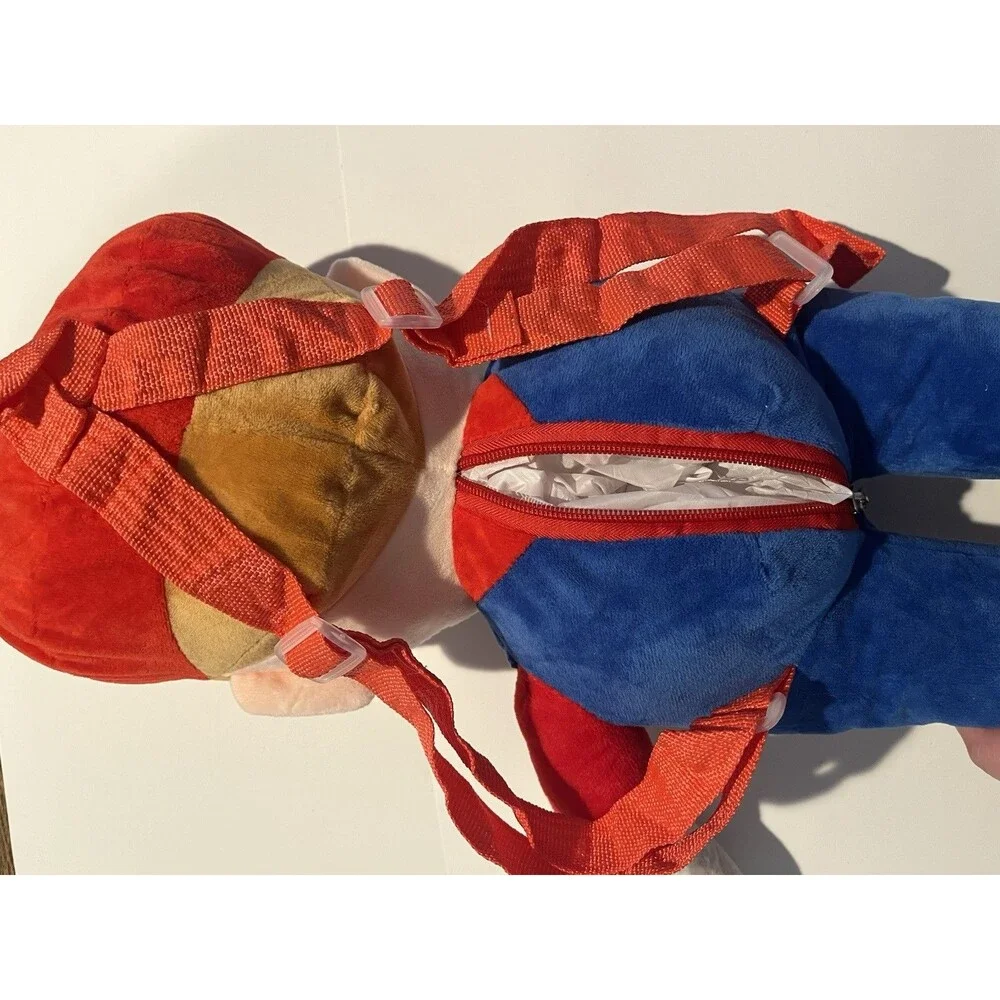 Super Mario Mario Plush Small Backpack. Zip Closure Adjustable Strap